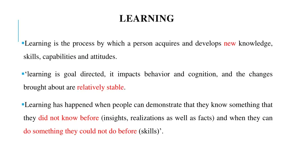 learning