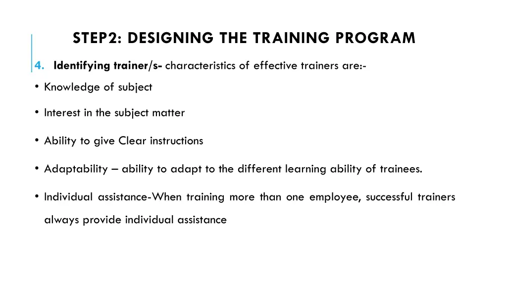 step2 designing the training program 3