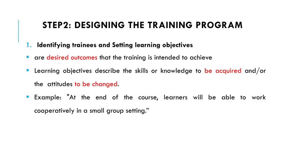 step2 designing the training program