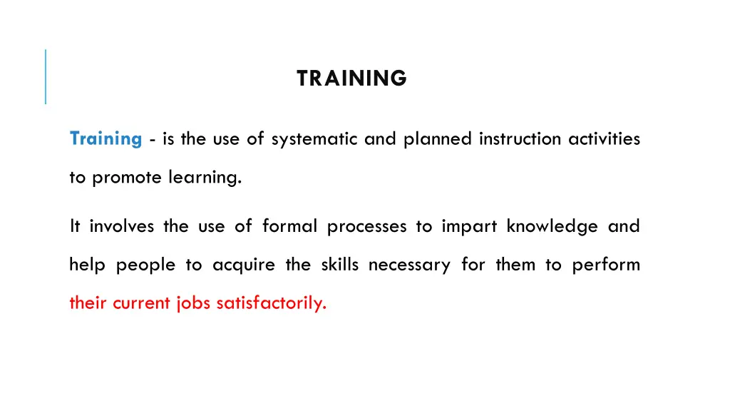 training