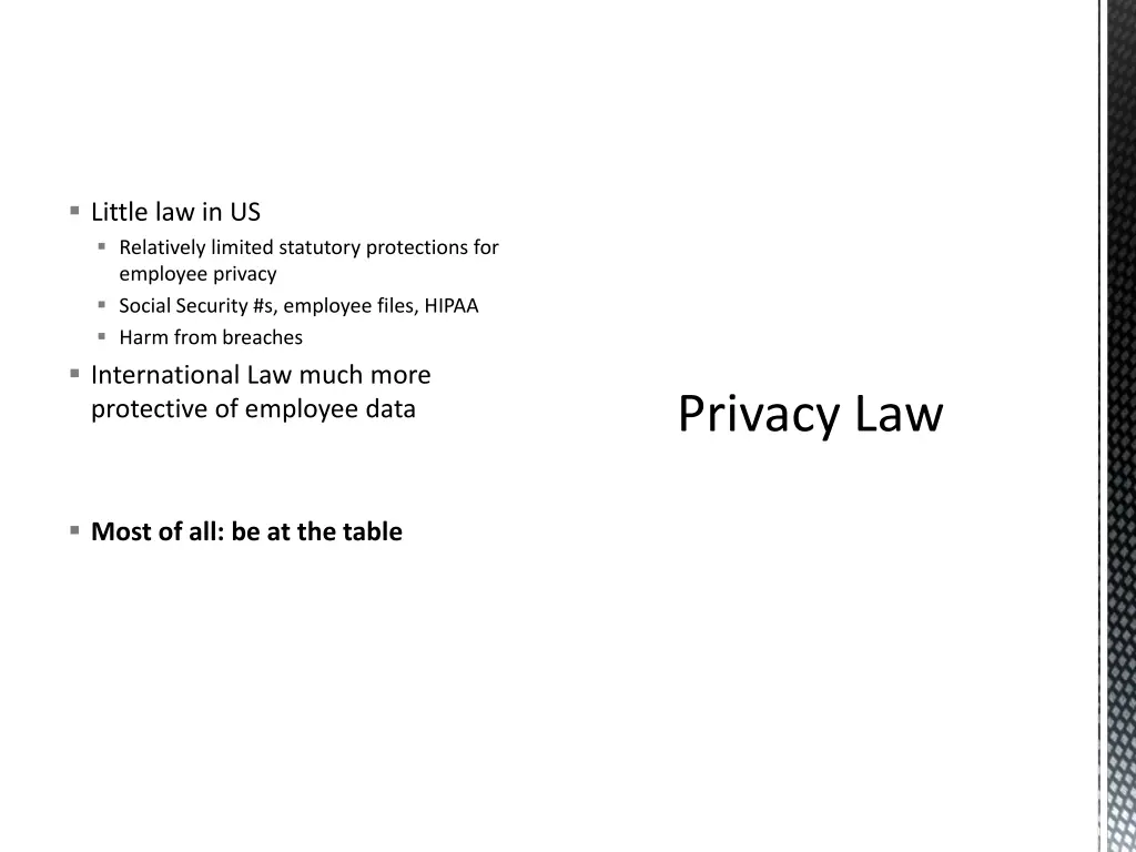 little law in us relatively limited statutory