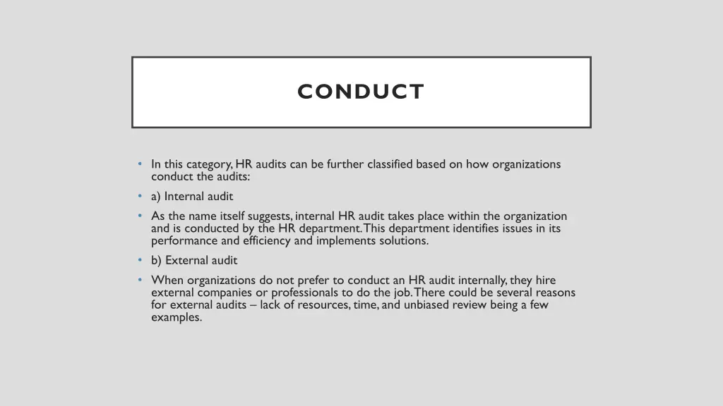 conduct