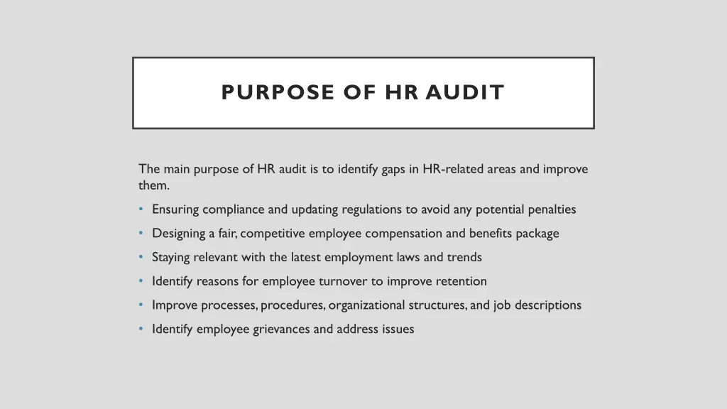 purpose of hr audit