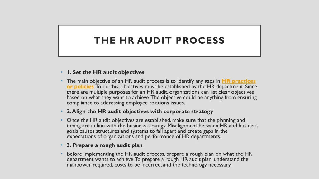 the hr audit process