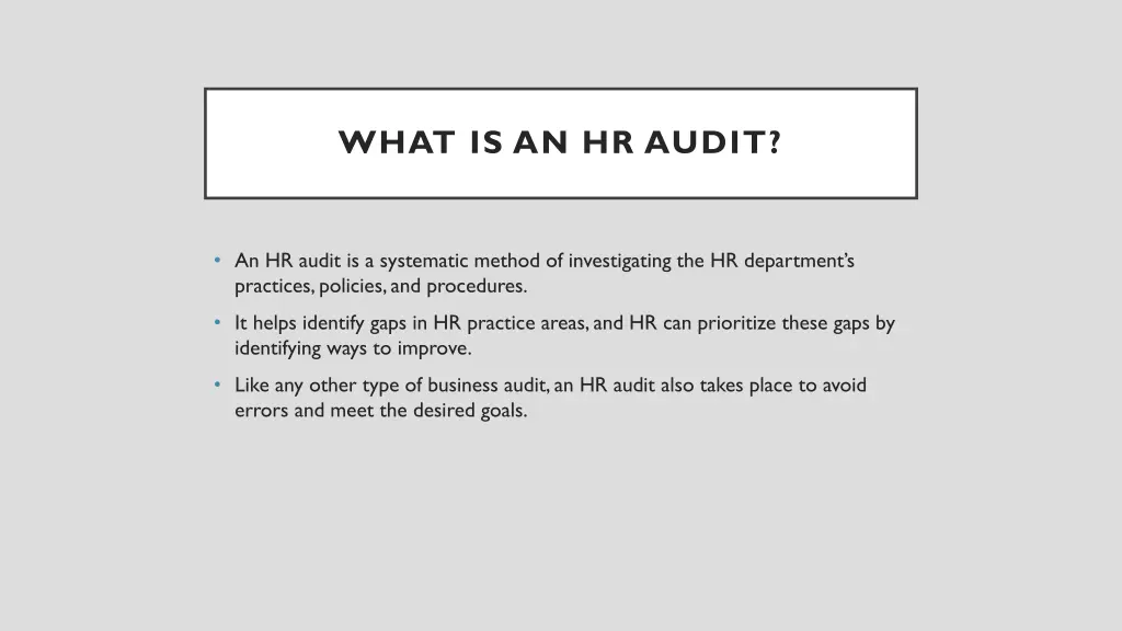 what is an hr audit