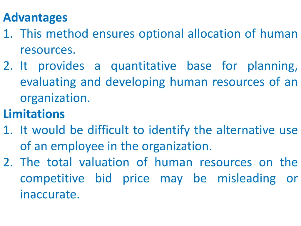 advantages 1 this method ensures optional