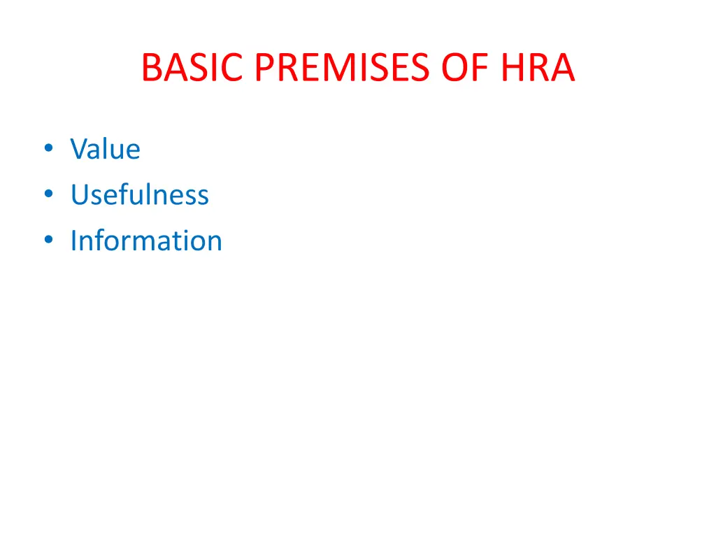 basic premises of hra