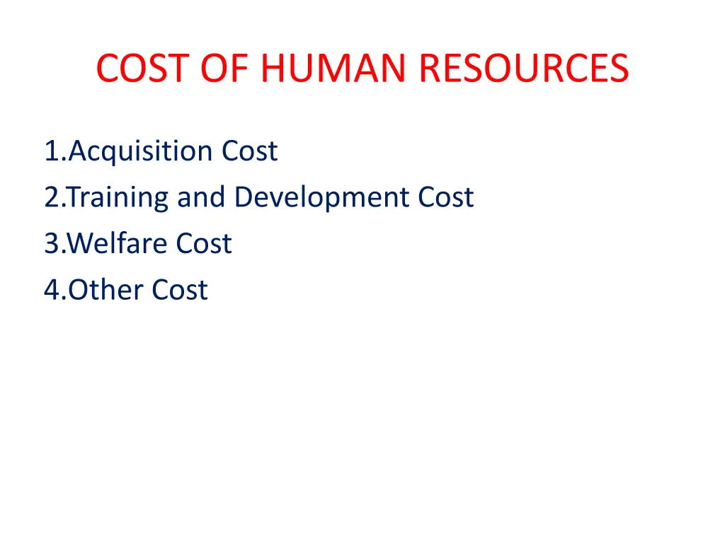 cost of human resources