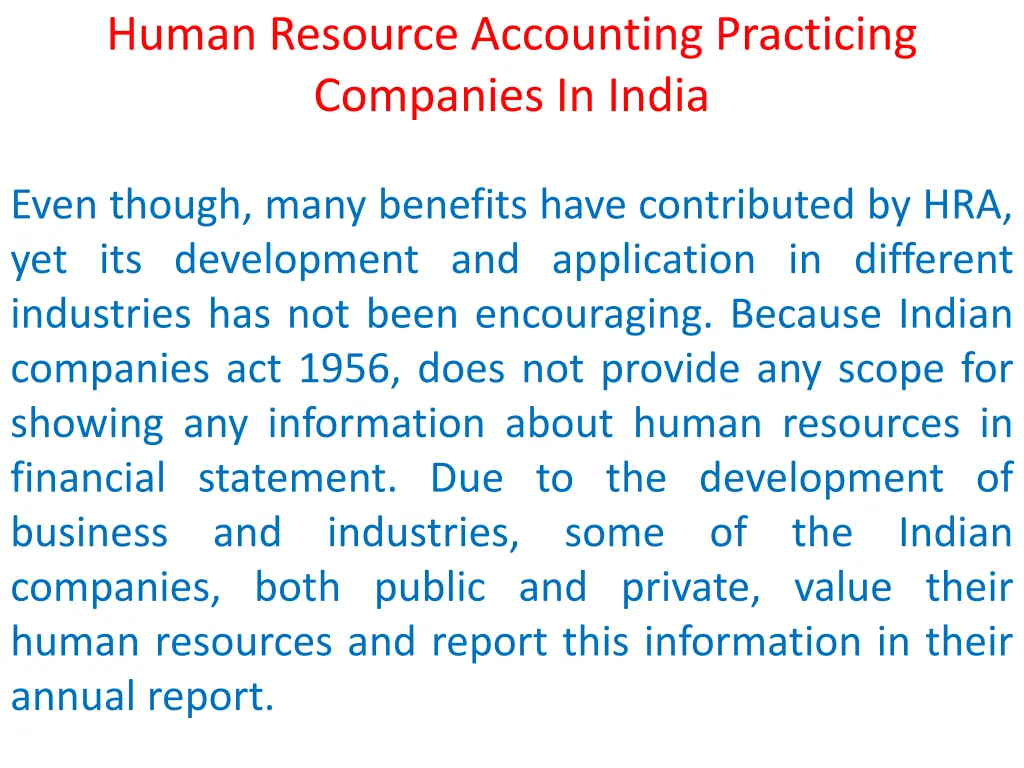 human resource accounting practicing companies