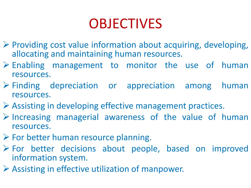objectives