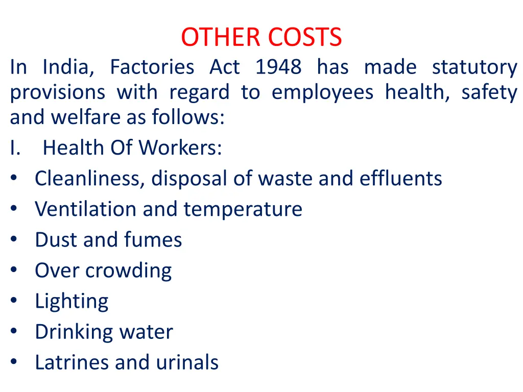 other costs