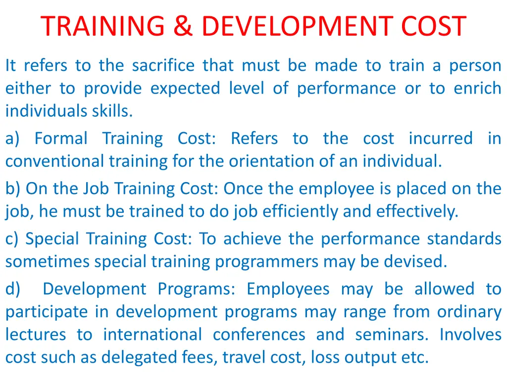 training development cost