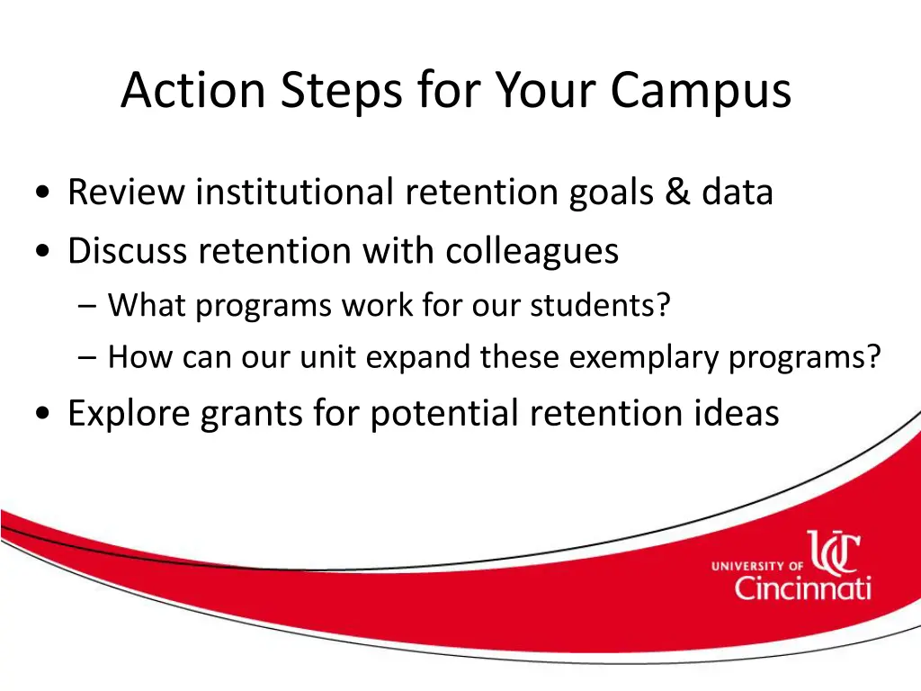 action steps for your campus