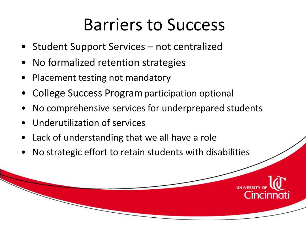 barriers to success