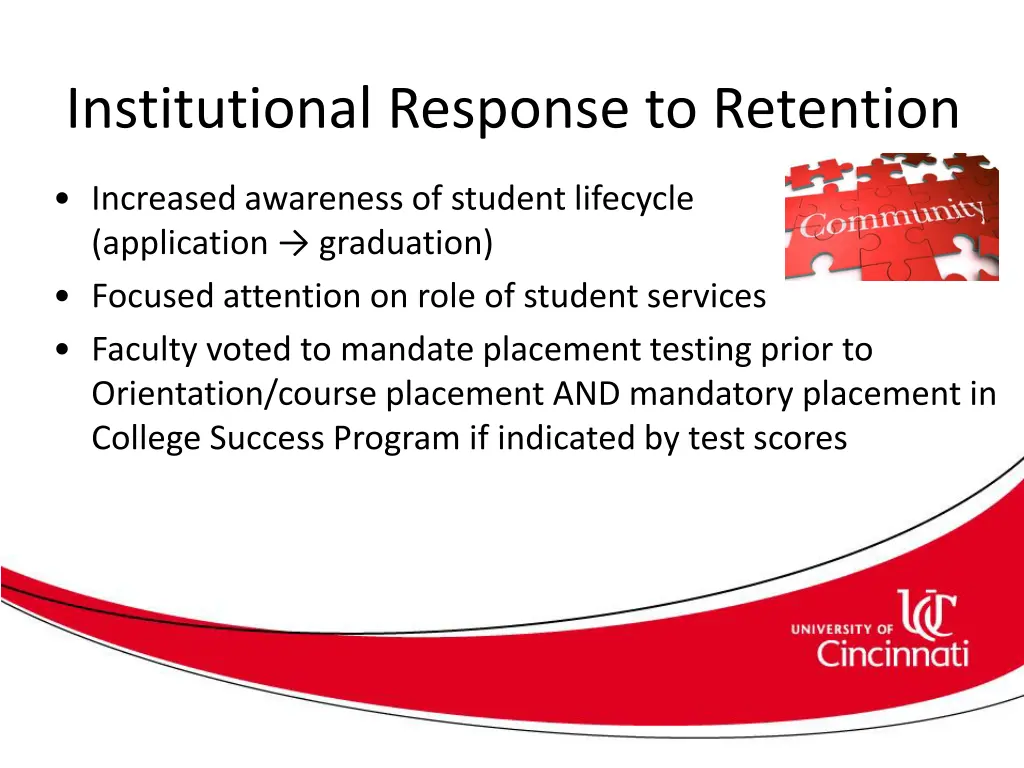 institutional response to retention