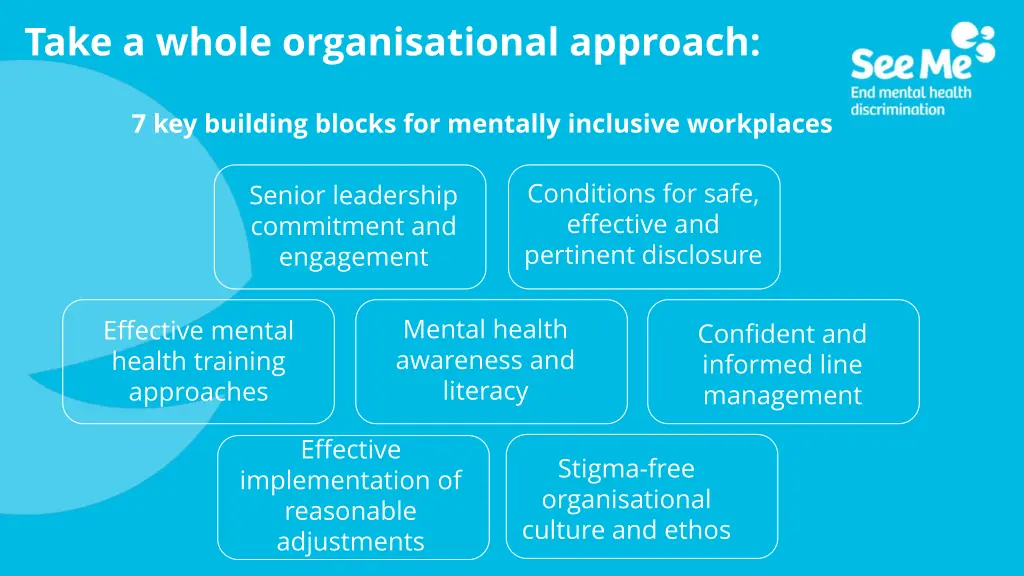 take a whole organisational approach