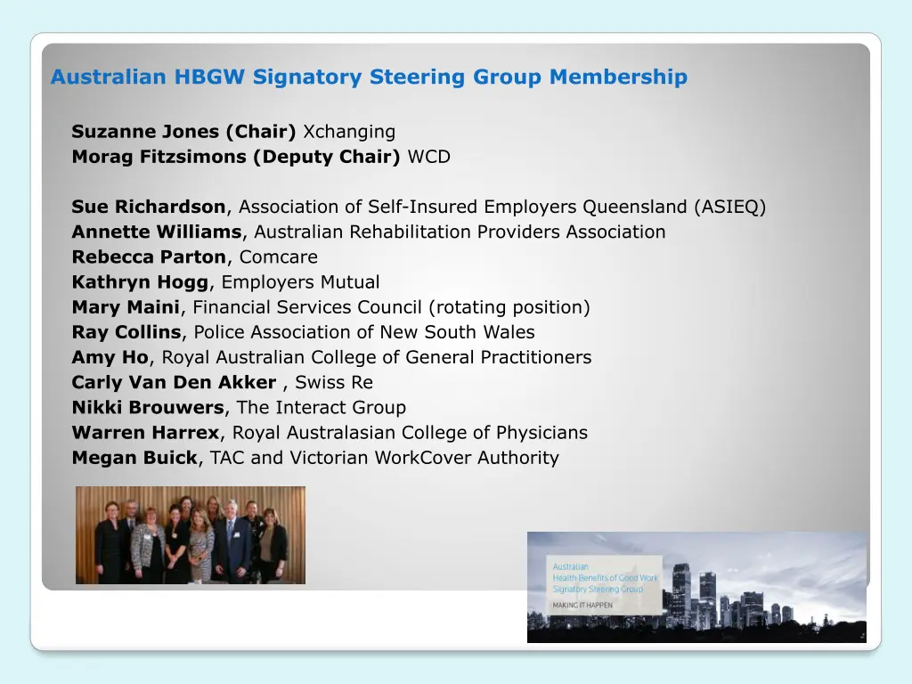 australian hbgw signatory steering group 1