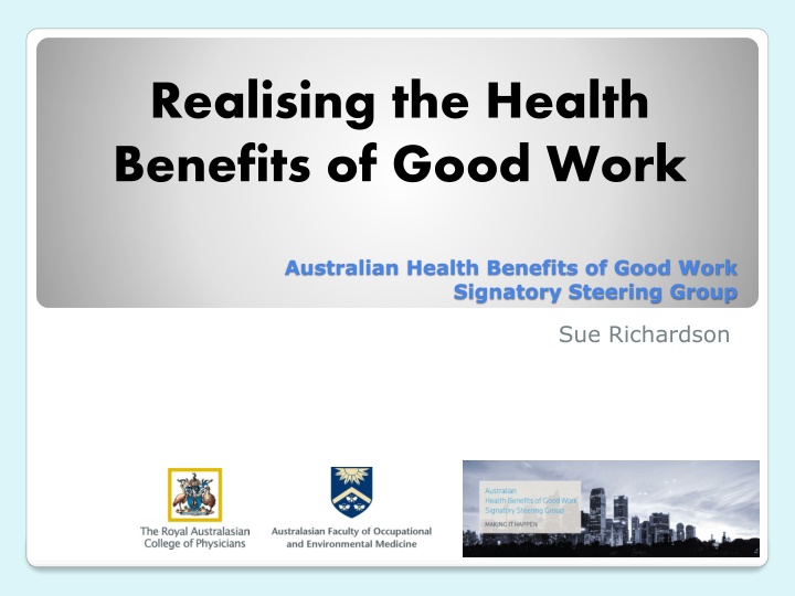 realising the health benefits of good work