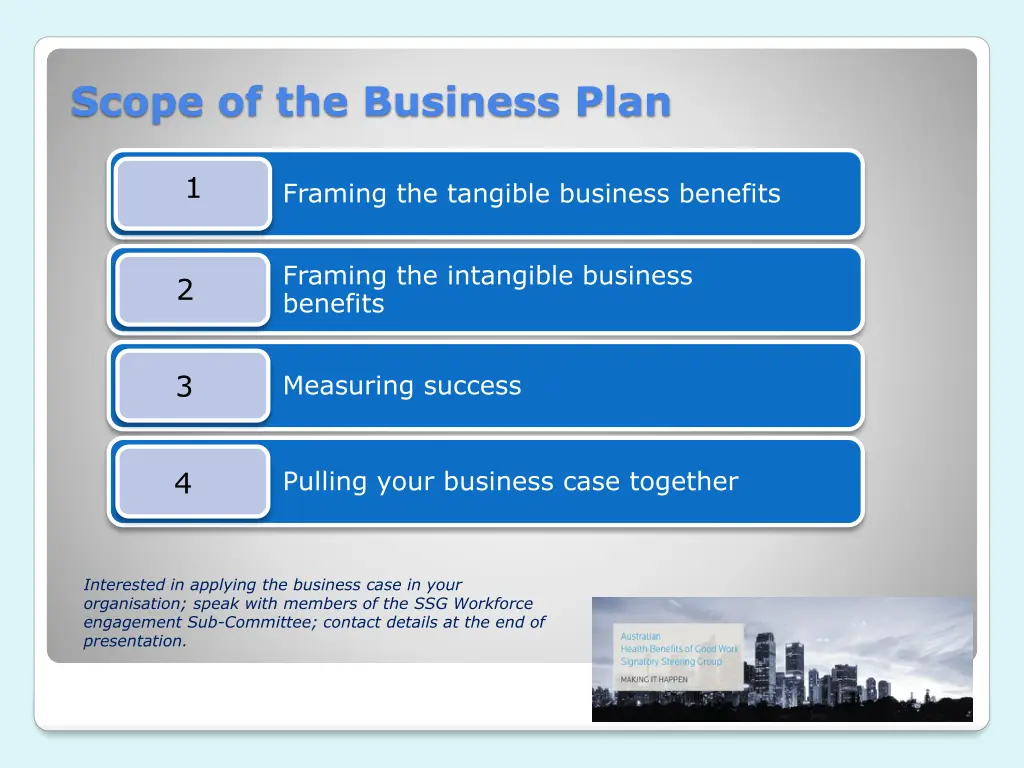 scope of the business plan