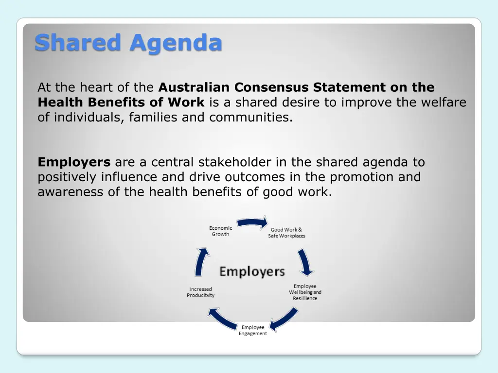 shared agenda