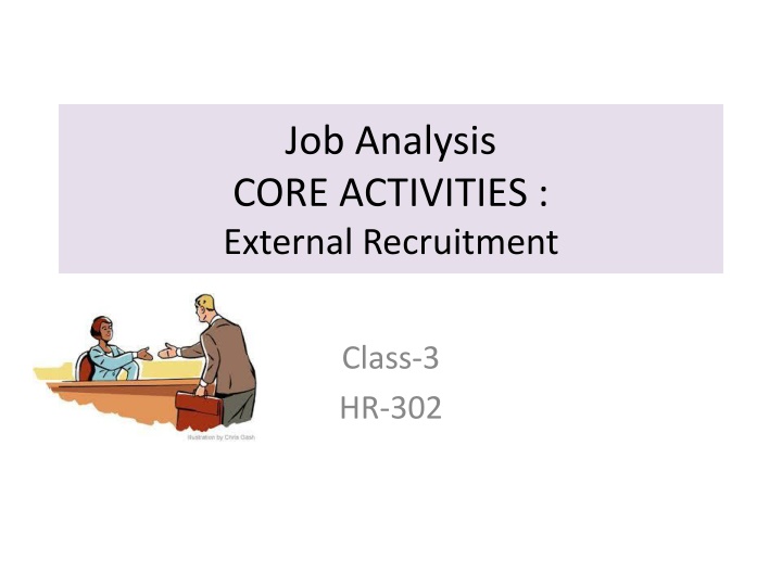 job analysis core activities external recruitment