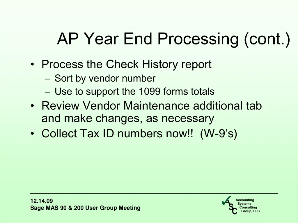 ap year end processing cont