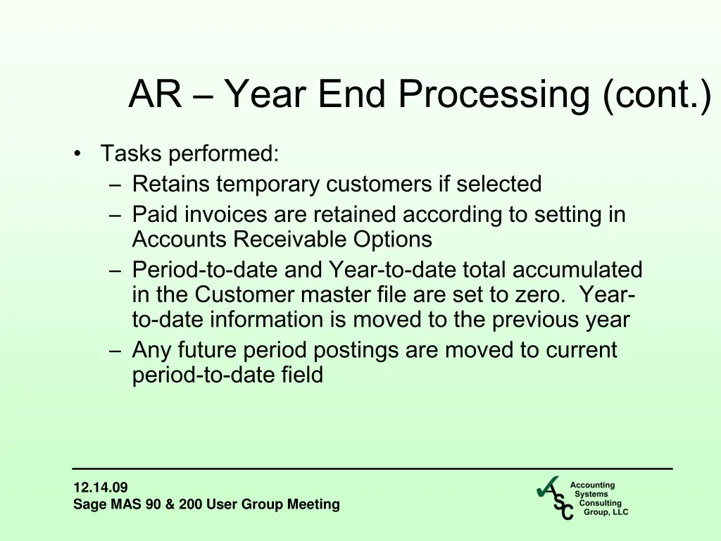 ar year end processing cont