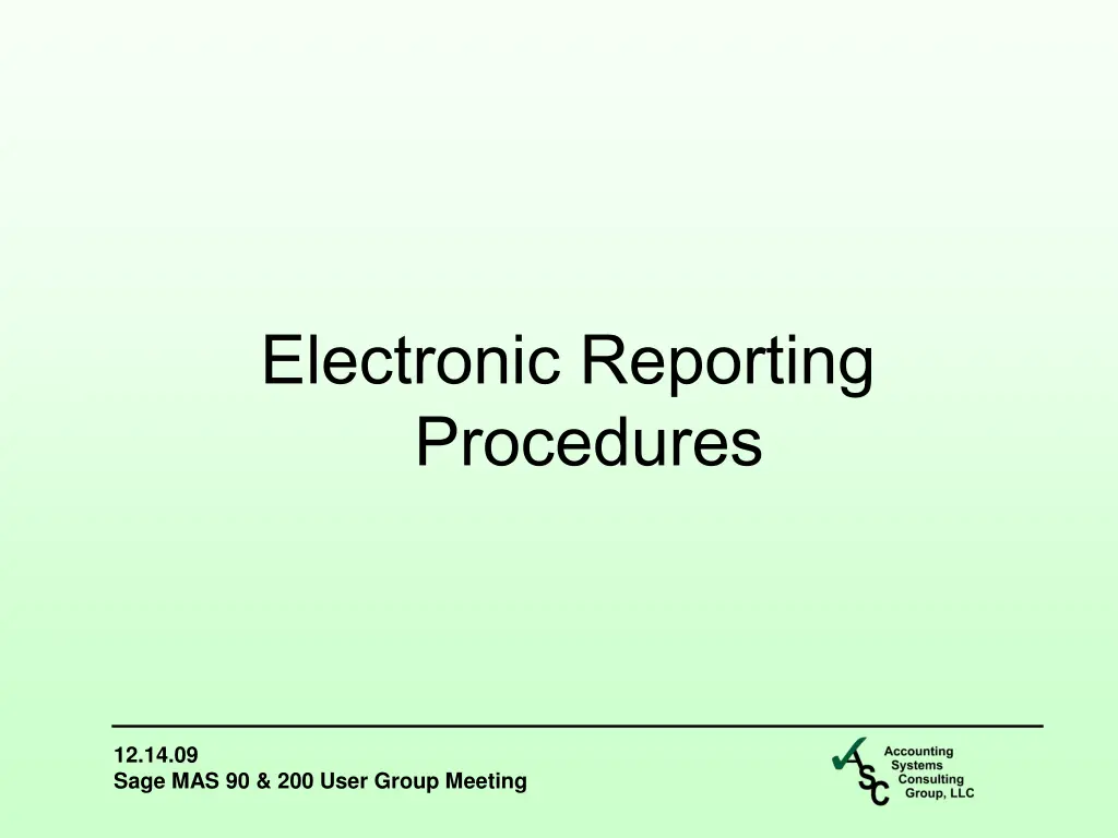 electronic reporting procedures