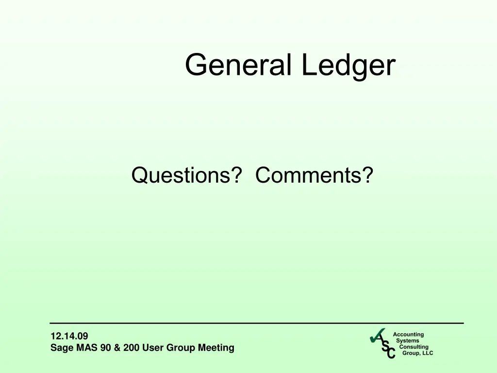 general ledger