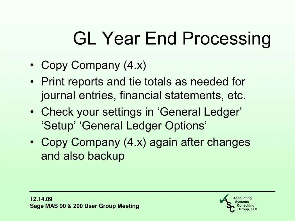 gl year end processing