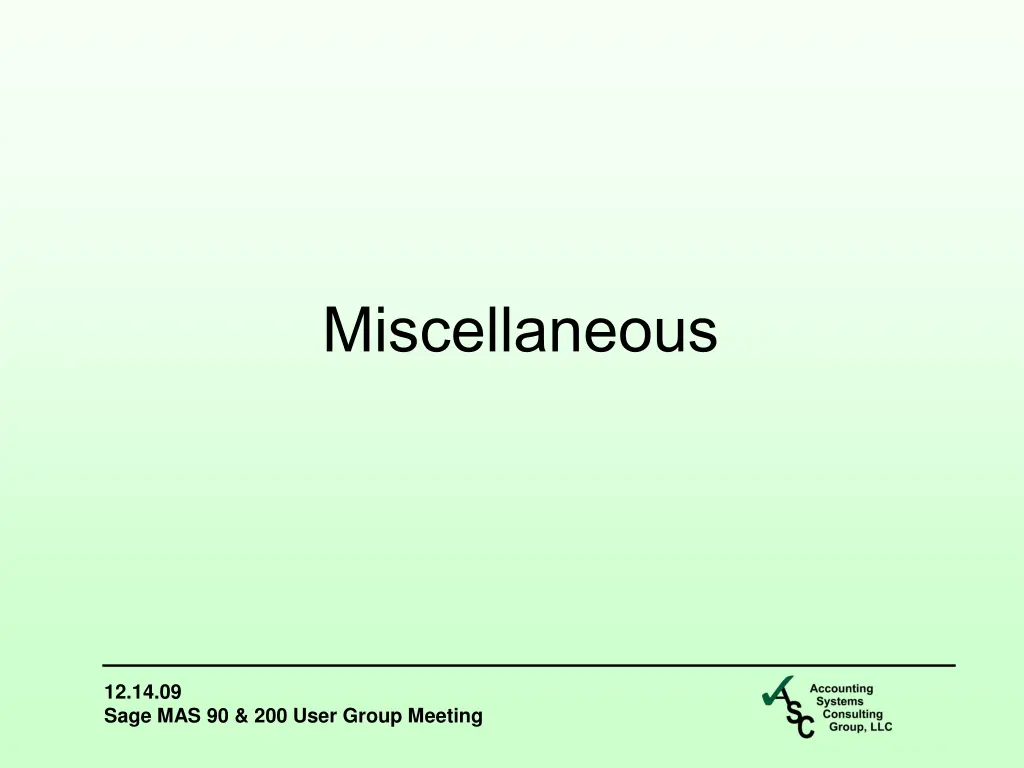 miscellaneous