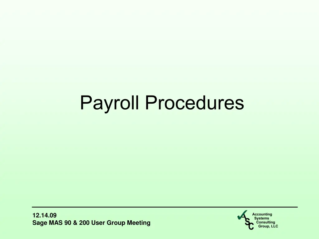 payroll procedures