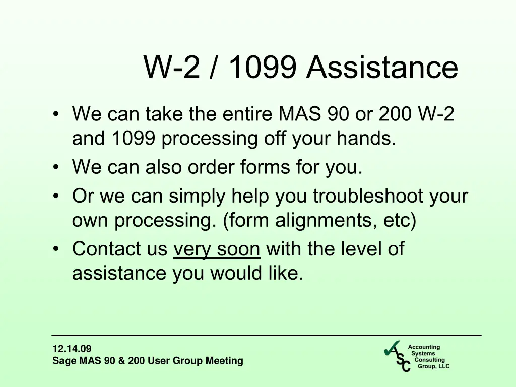 w 2 1099 assistance