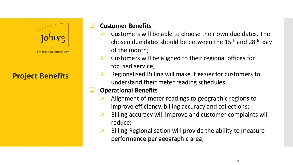 customer benefits customers will be able