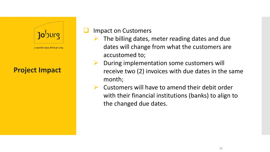 impact on customers the billing dates meter