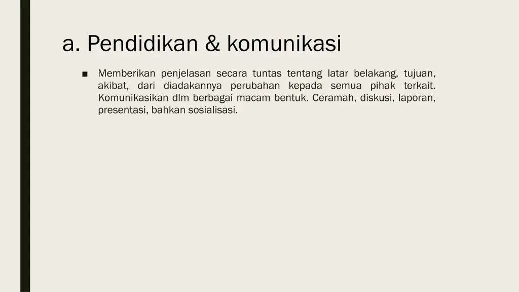 a pendidikan komunikasi
