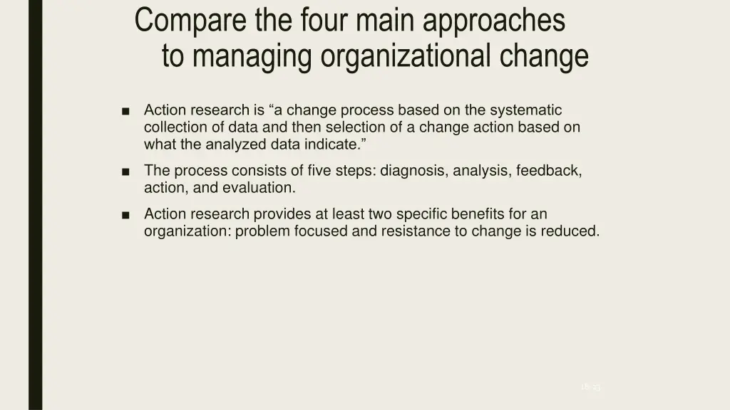 compare the four main approaches to managing 4