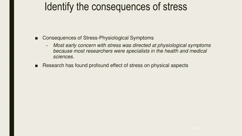 identify the consequences of stress