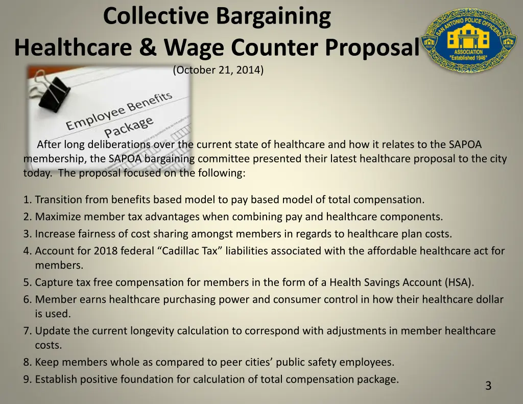 collective bargaining healthcare wage counter