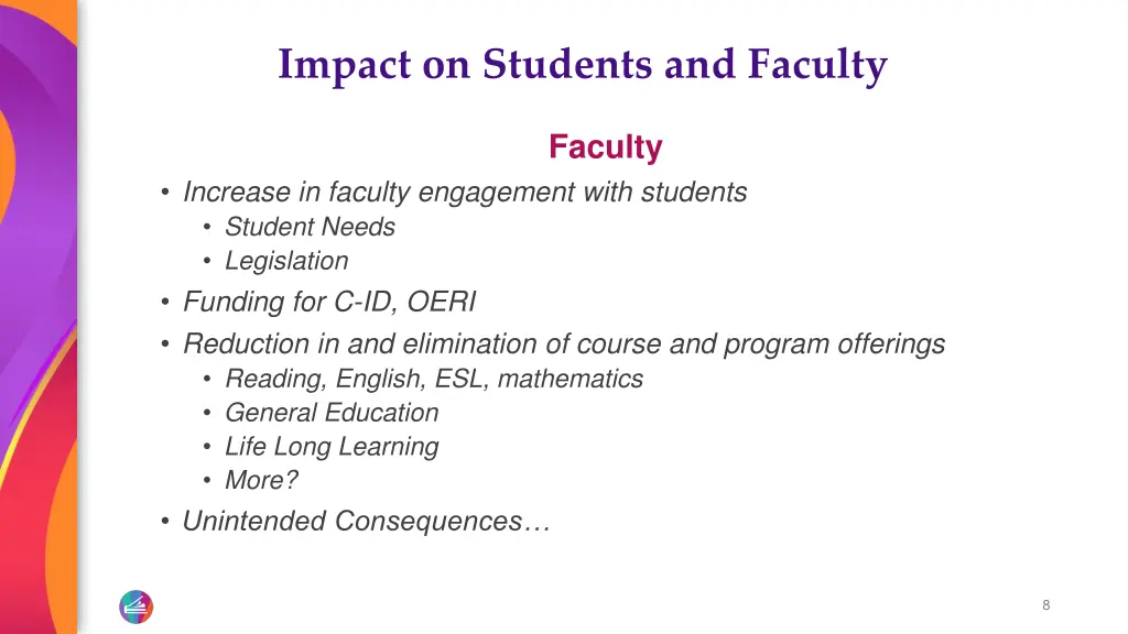 impact on students and faculty 1