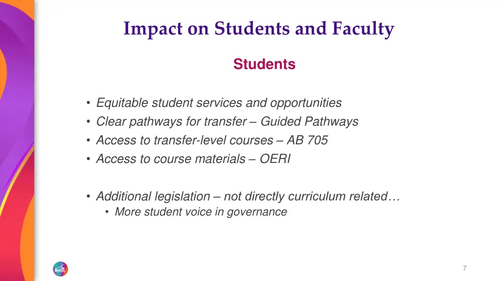 impact on students and faculty