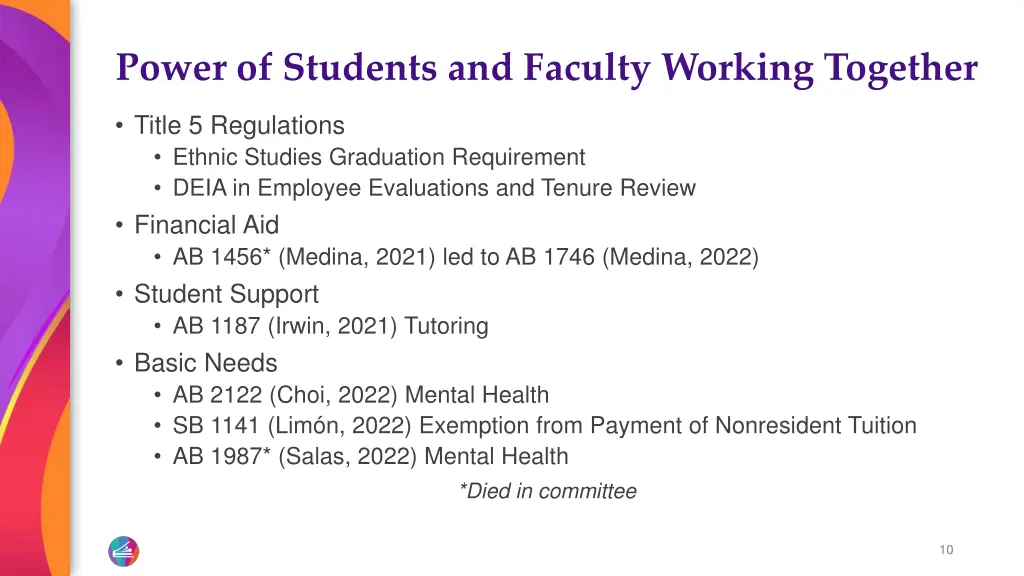 power of students and faculty working together