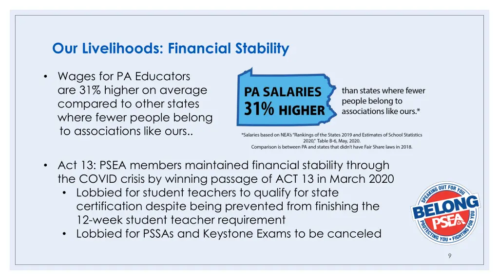 our livelihoods financial stability