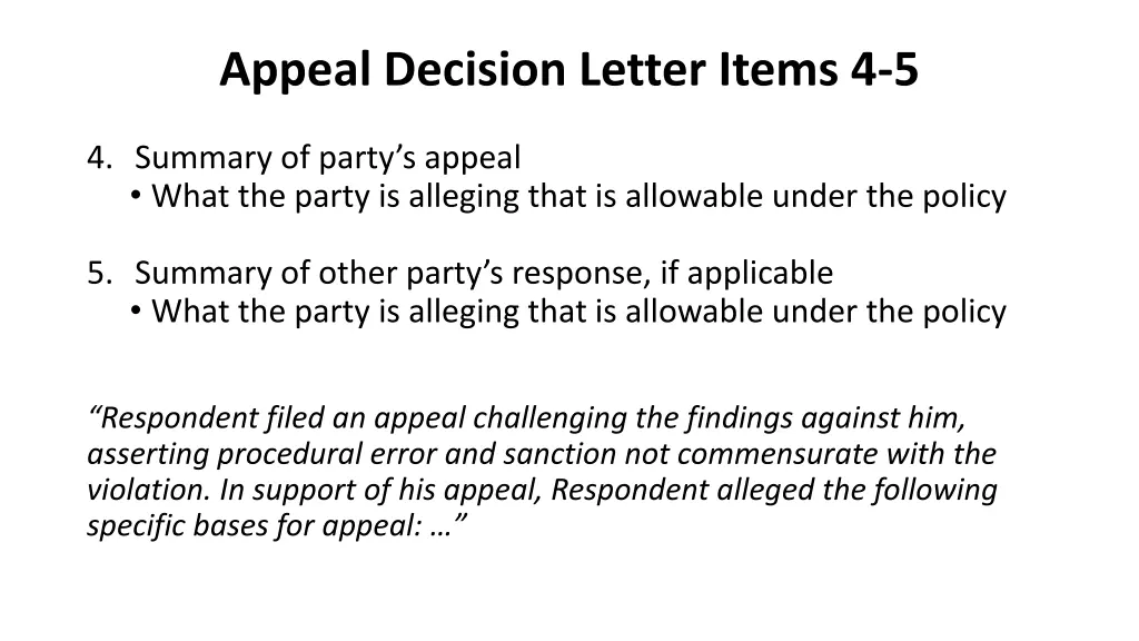 appeal decision letter items 4 5