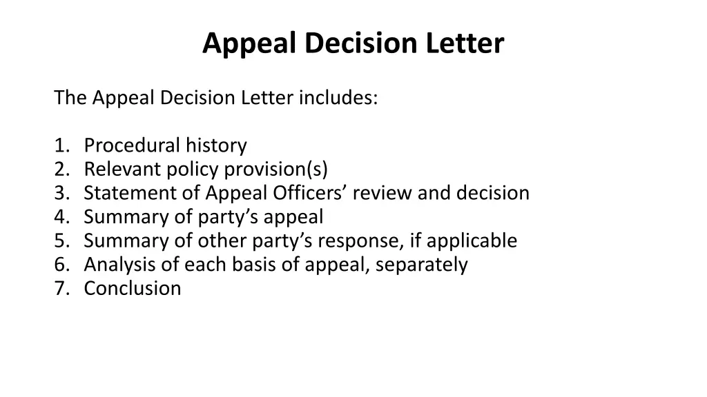 appeal decision letter