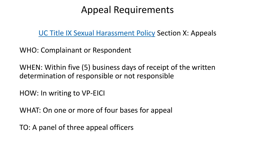 appeal requirements