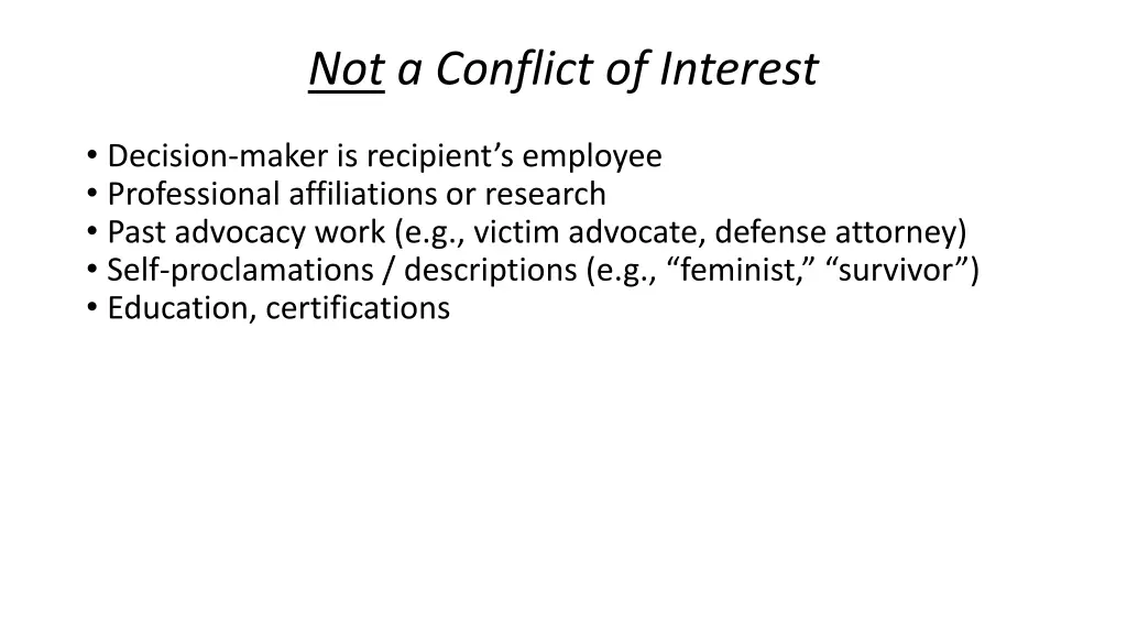 not a conflict of interest
