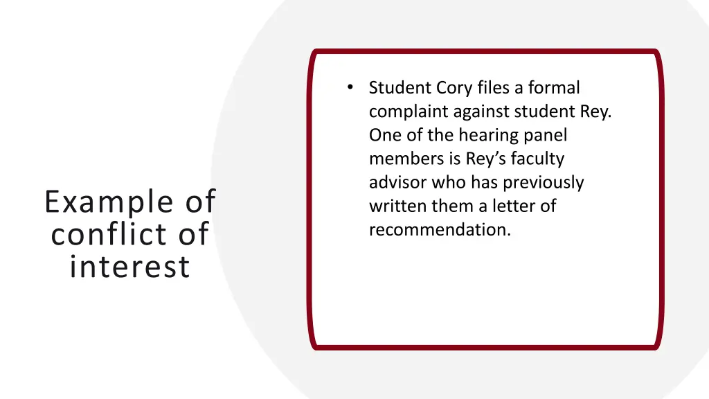student cory files a formal complaint against