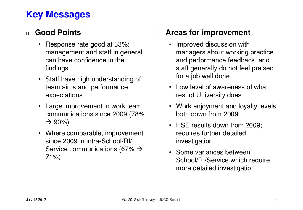 key messages
