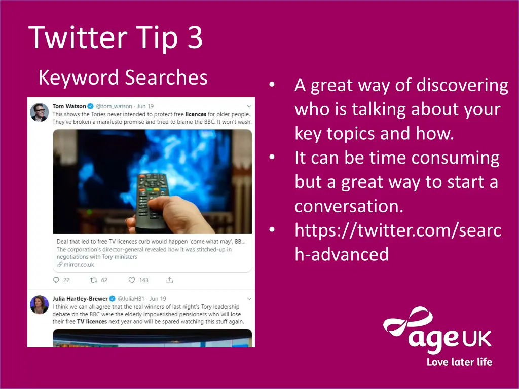 twitter tip 3 keyword searches